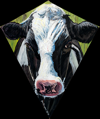 Black and White Cow Kite
